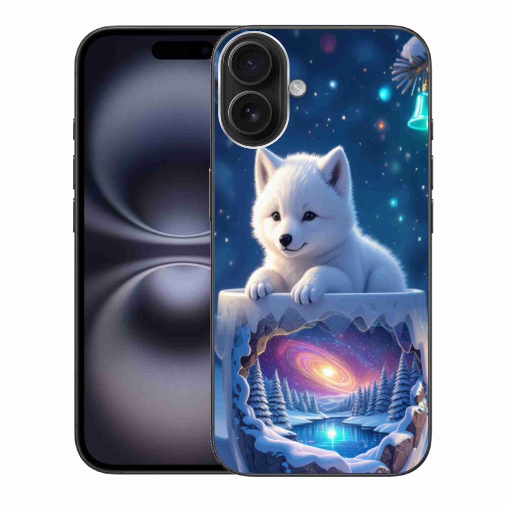 Gélový kryt mmCase na iPhone 16 Plus - vianočné šteňa