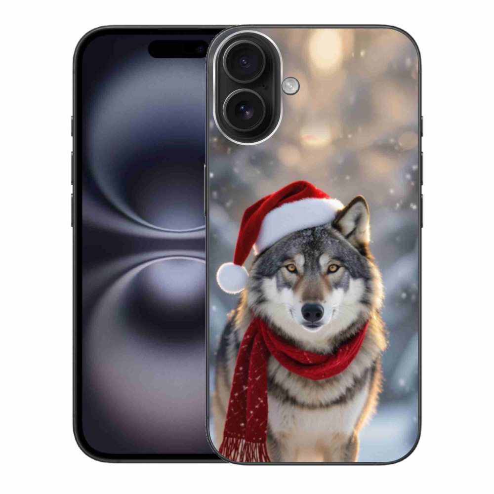 Gélový kryt mmCase na iPhone 16 Plus - vianočný vlk