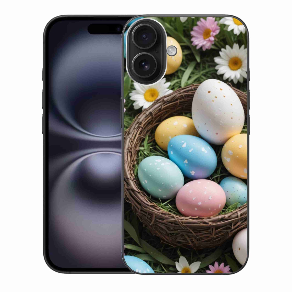 Gélový kryt mmCase na iPhone 16 Plus - veľkonočné vajíčka 2