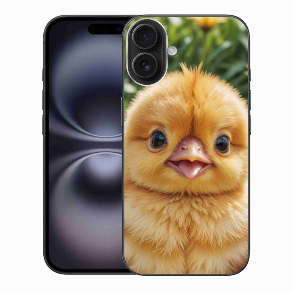 Gélový kryt mmCase na iPhone 16 Plus - veselé kuriatko