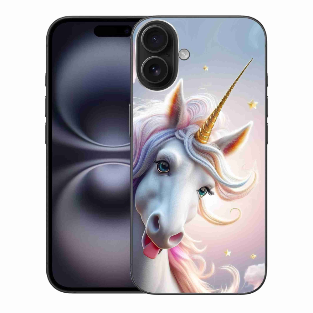 Gélový kryt mmCase na iPhone 16 Plus - veselý jednorožec