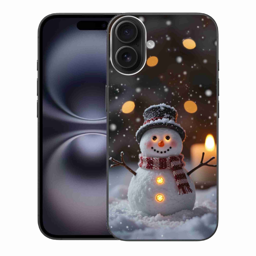 Gélový kryt mmCase na iPhone 16 Plus - veselý snehuliak