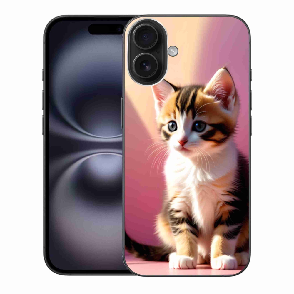 Gélový kryt mmCase na iPhone 16 Plus - zvedavé mačiatko 2