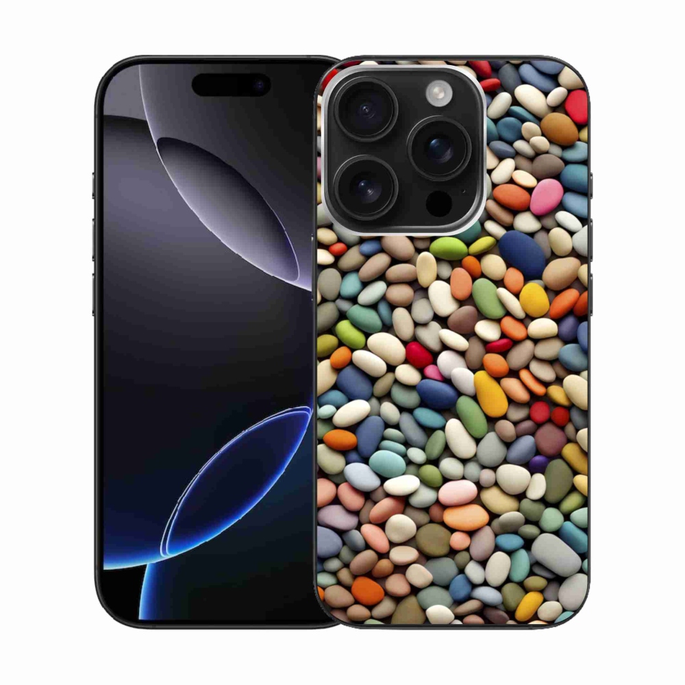 Gélový kryt mmCase na iPhone 16 Pro - farebné kamienky 2