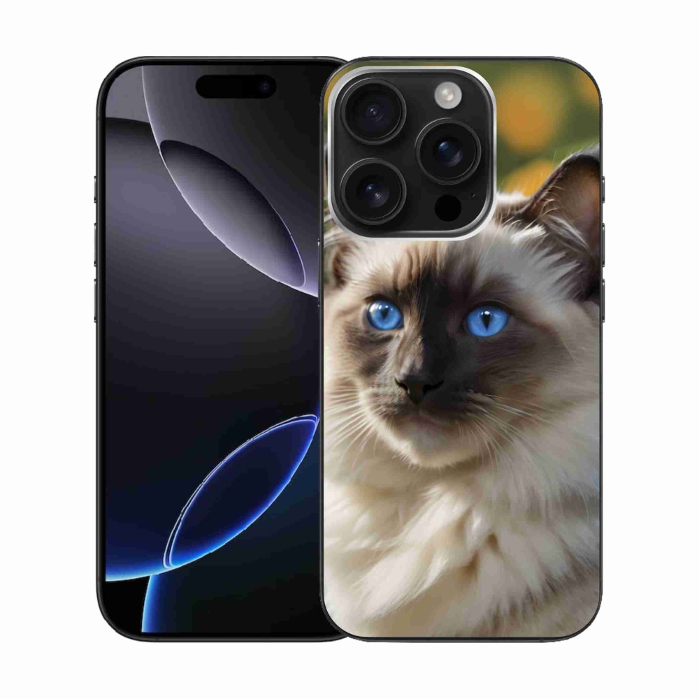 Gélový kryt mmCase na iPhone 16 Pro - biely ragdoll