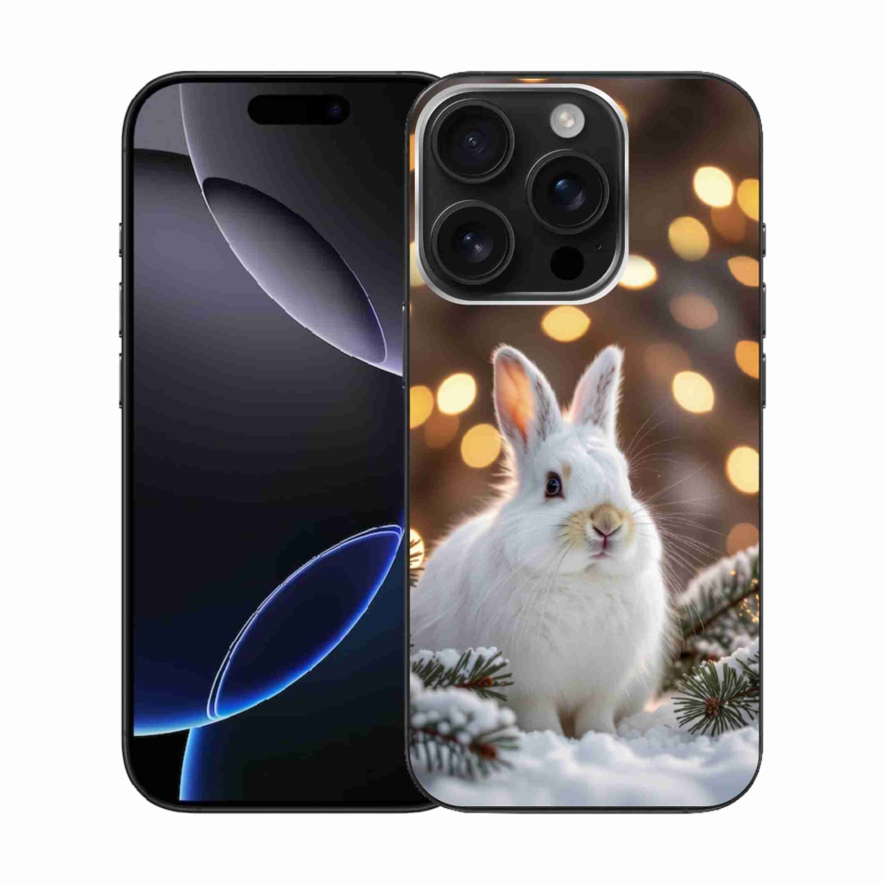 Gélový kryt mmCase na iPhone 16 Pro - biely zajac
