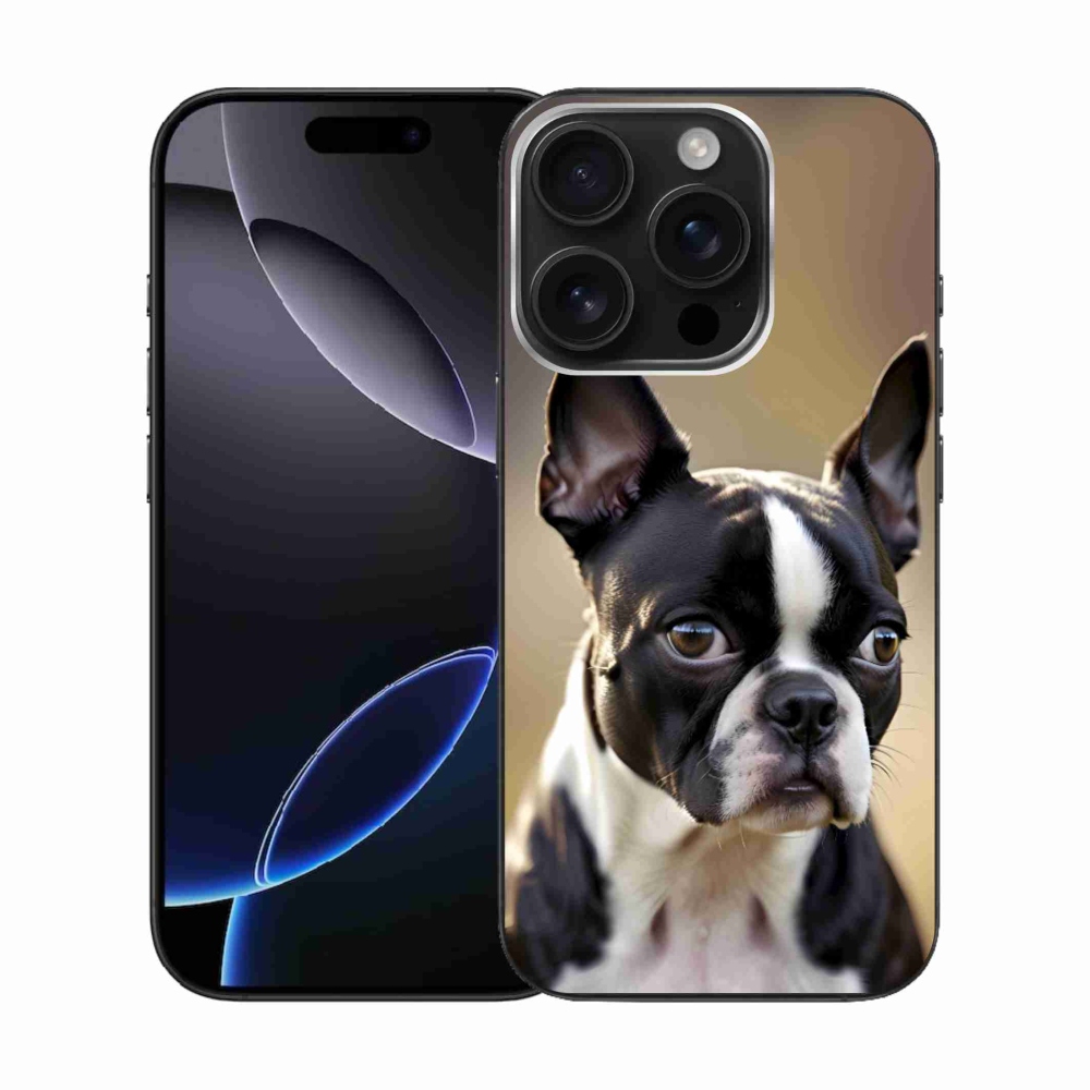 Gélový kryt mmCase na iPhone 16 Pro - bostonský teriér