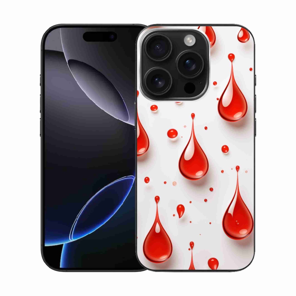 Gélový kryt mmCase na iPhone 16 Pro - červené kvapky