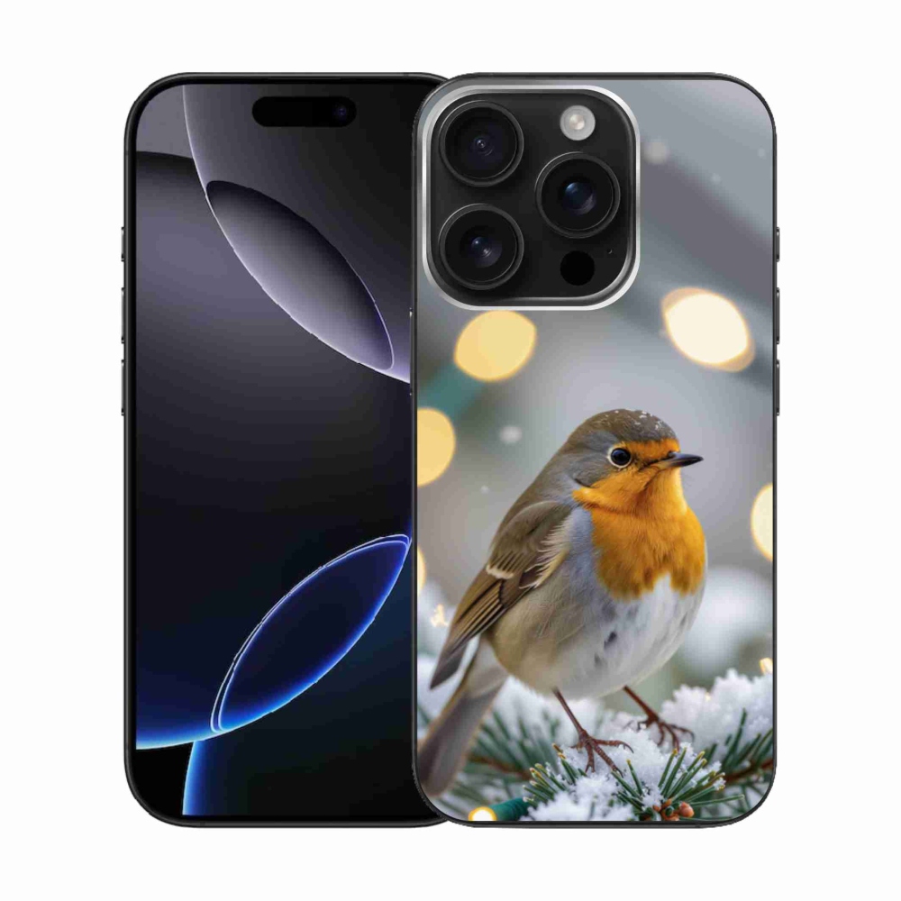Gélový kryt mmCase na iPhone 16 Pro - červienka v zime