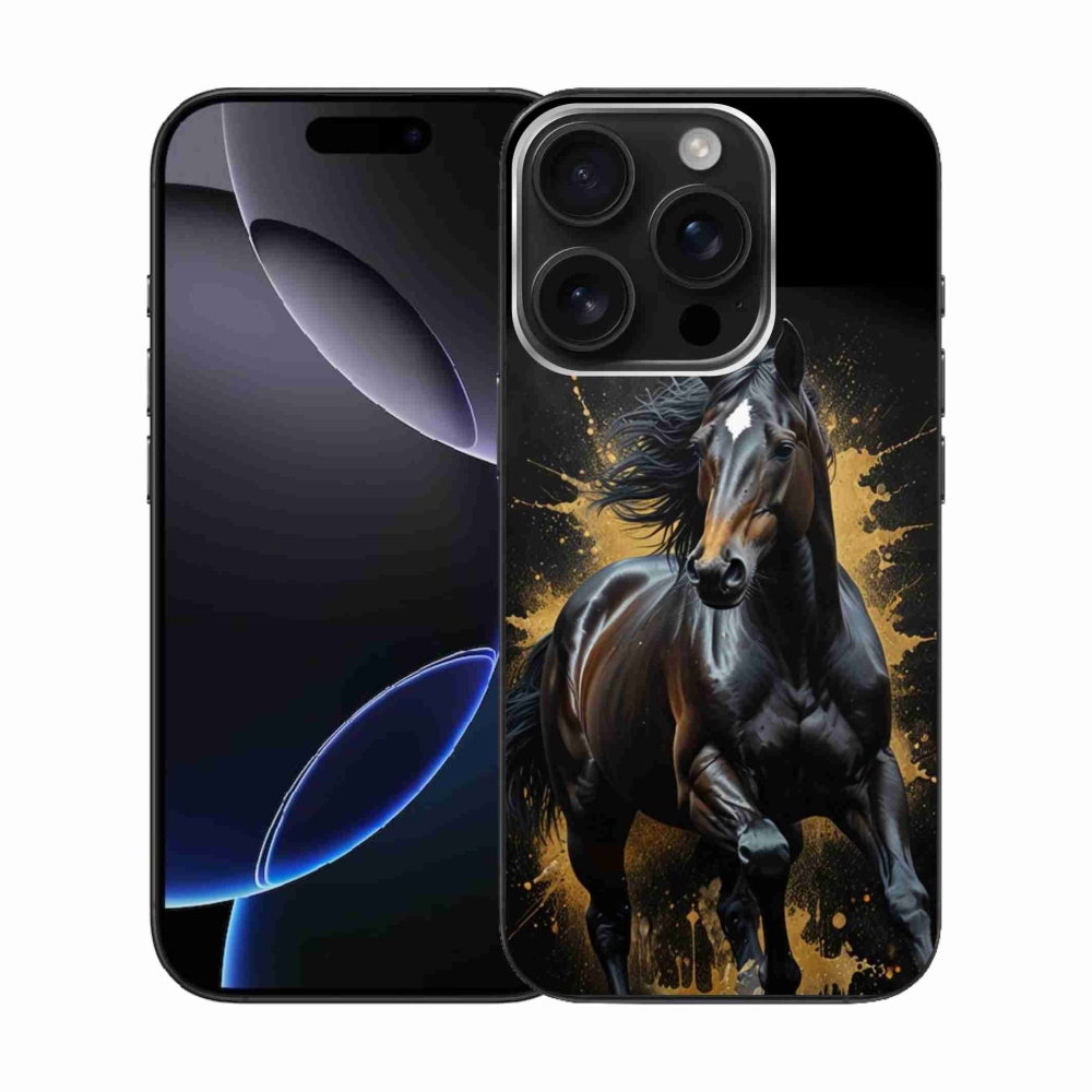 Gélový kryt mmCase na iPhone 16 Pro - elegantný čierny žrebec