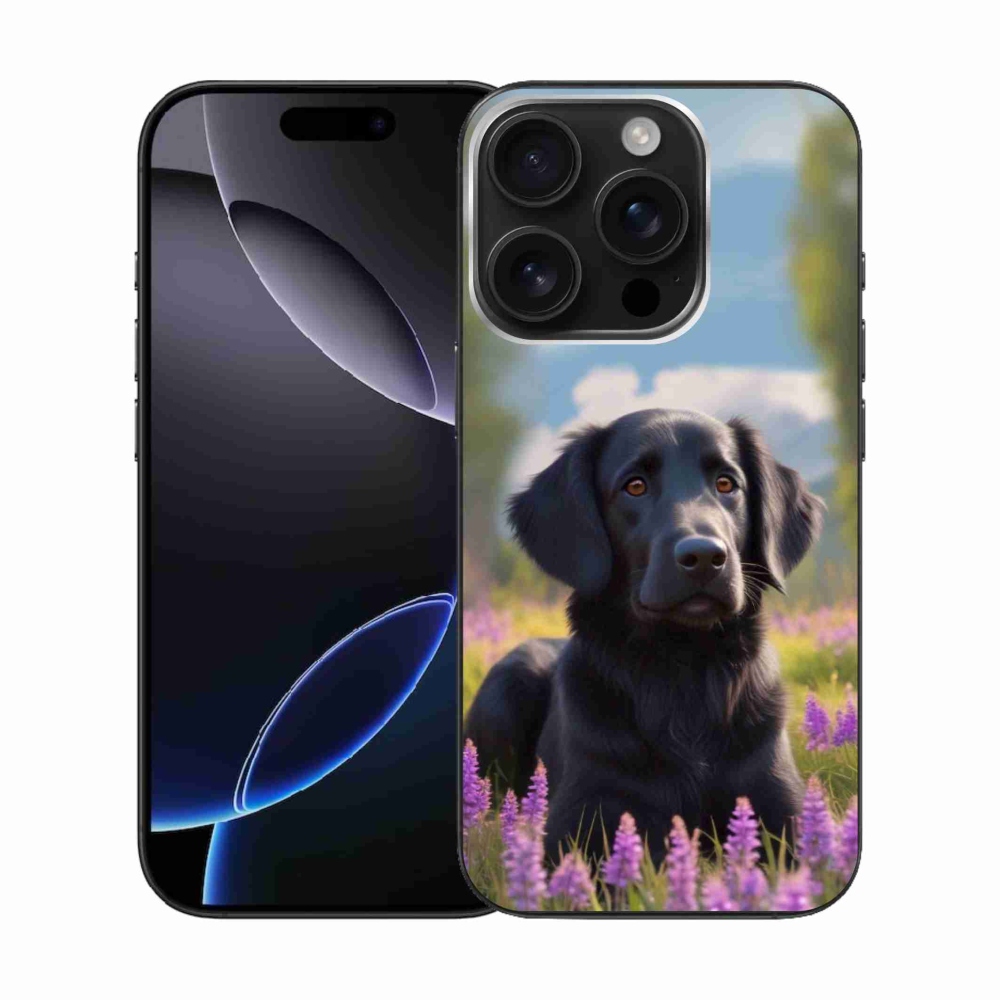 Gélový kryt mmCase na iPhone 16 Pro - elegantný čierny retriever