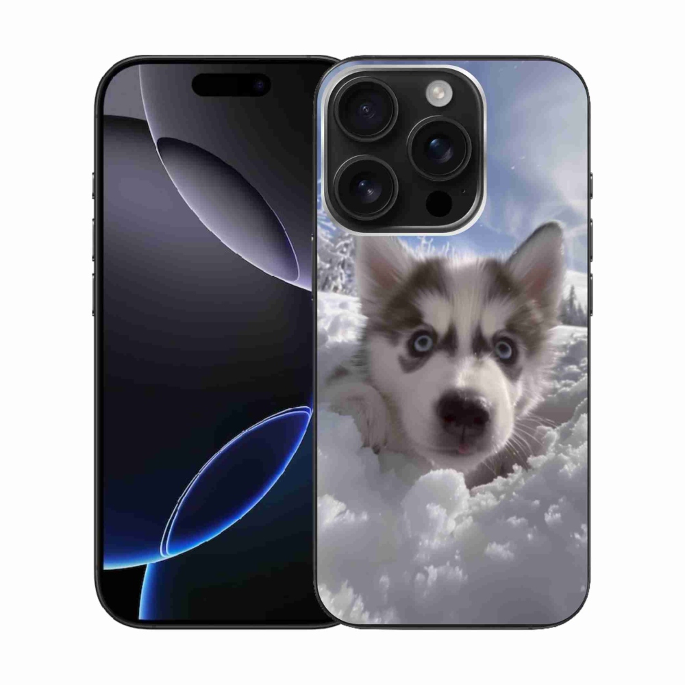 Gélový kryt mmCase na iPhone 16 Pro - husky v snehu
