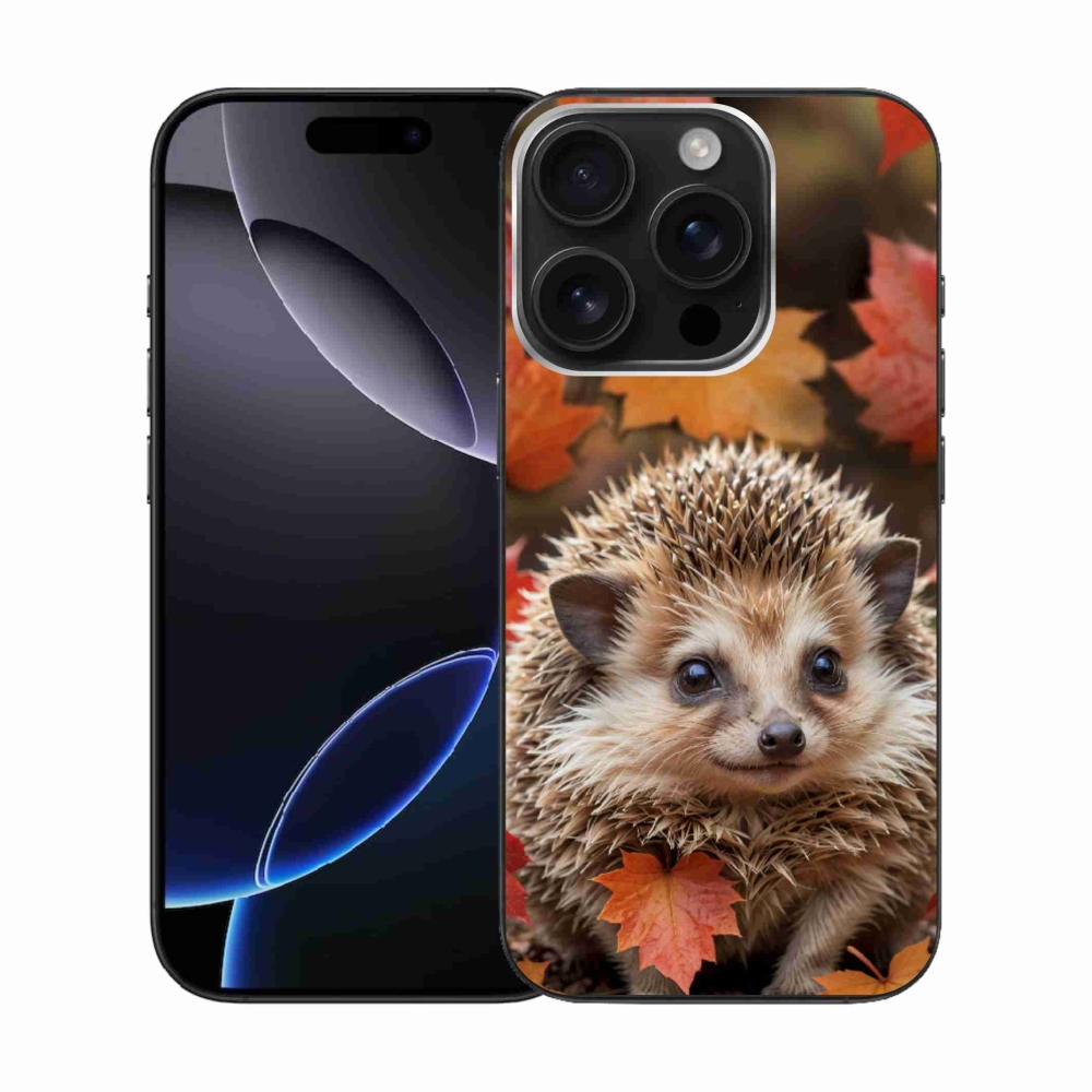 Gélový kryt mmCase na iPhone 16 Pro - ježko v lístii