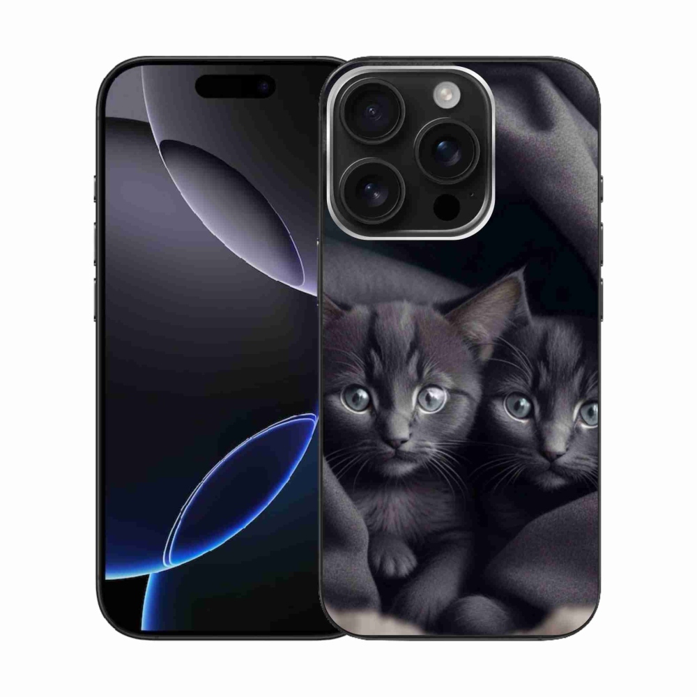 Gélový kryt mmCase na iPhone 16 Pro - mačacie duo