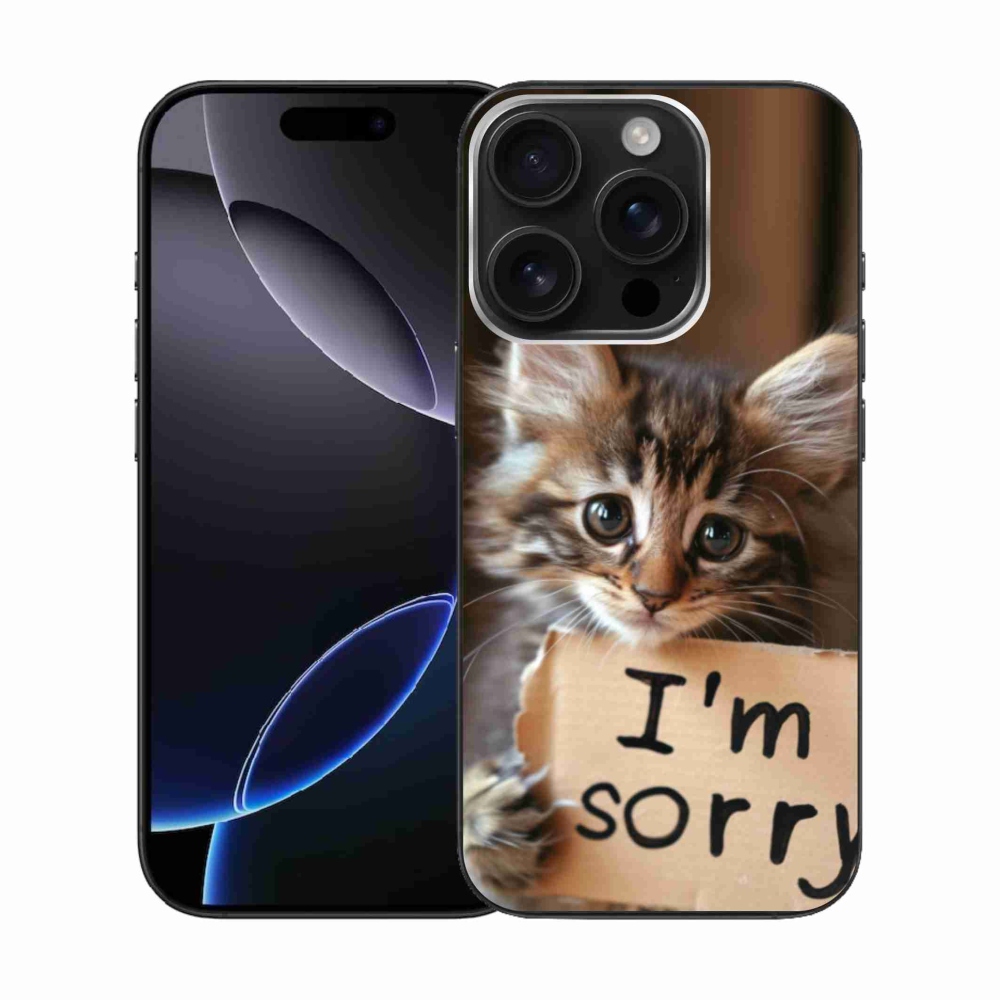 Gélový kryt mmCase na iPhone 16 Pro - mačacie ospravedlnenie