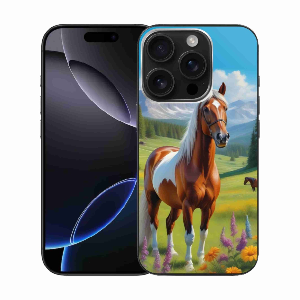 Gélový kryt mmCase na iPhone 16 Pro - kôň na lúke