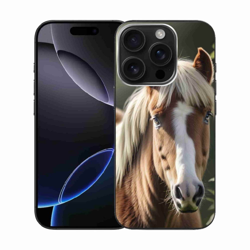 Gélový kryt mmCase na iPhone 16 Pro - kôň so svetlou hrivou