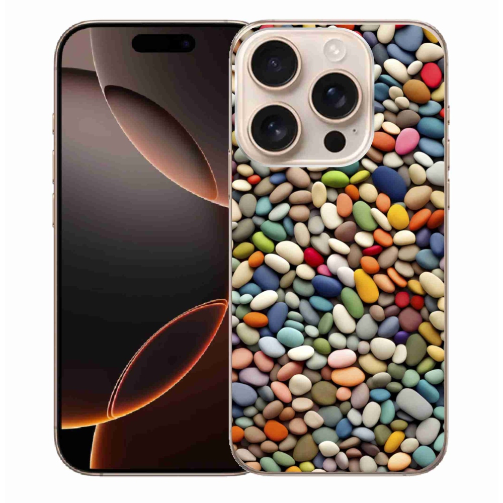 Gélový kryt mmCase na iPhone 16 Pro Max - farebné kamienky 2
