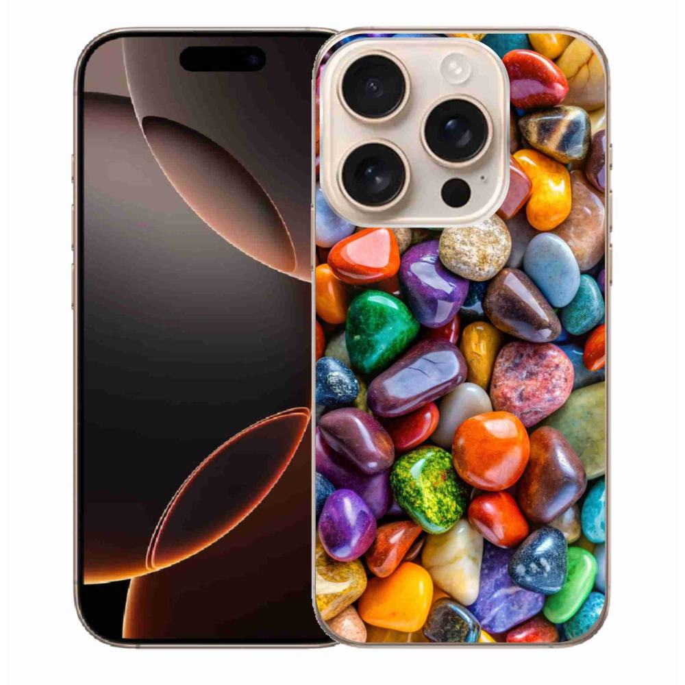 Gélový kryt mmCase na iPhone 16 Pro Max - farebné kamienky