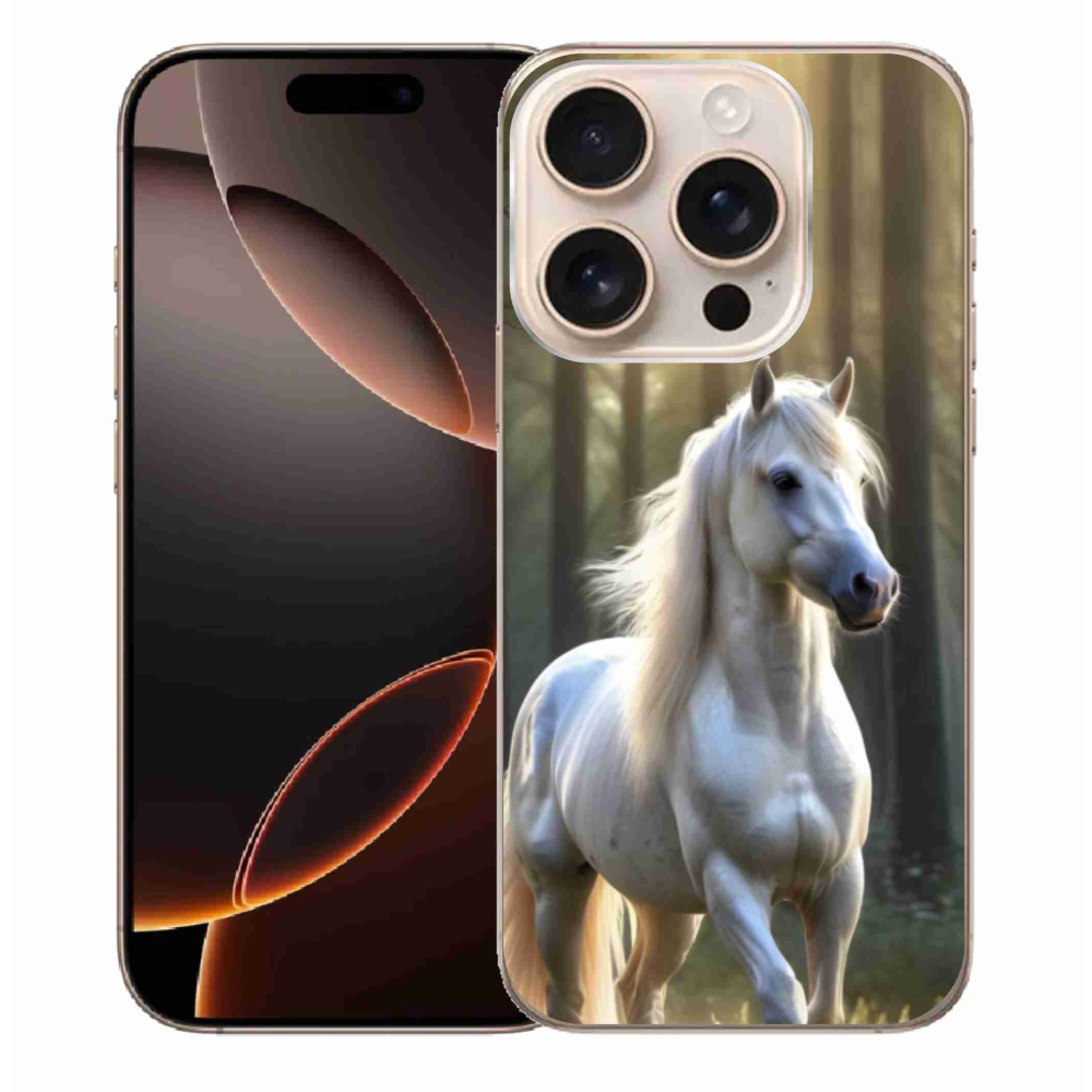 Gélový kryt mmCase na iPhone 16 Pro Max - biely kôň 3