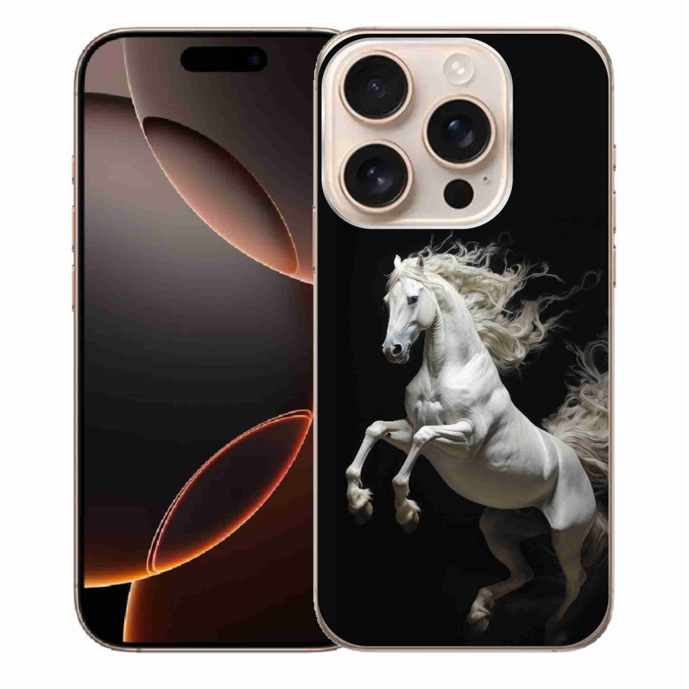 Gélový kryt mmCase na iPhone 16 Pro Max - biely kôň 4