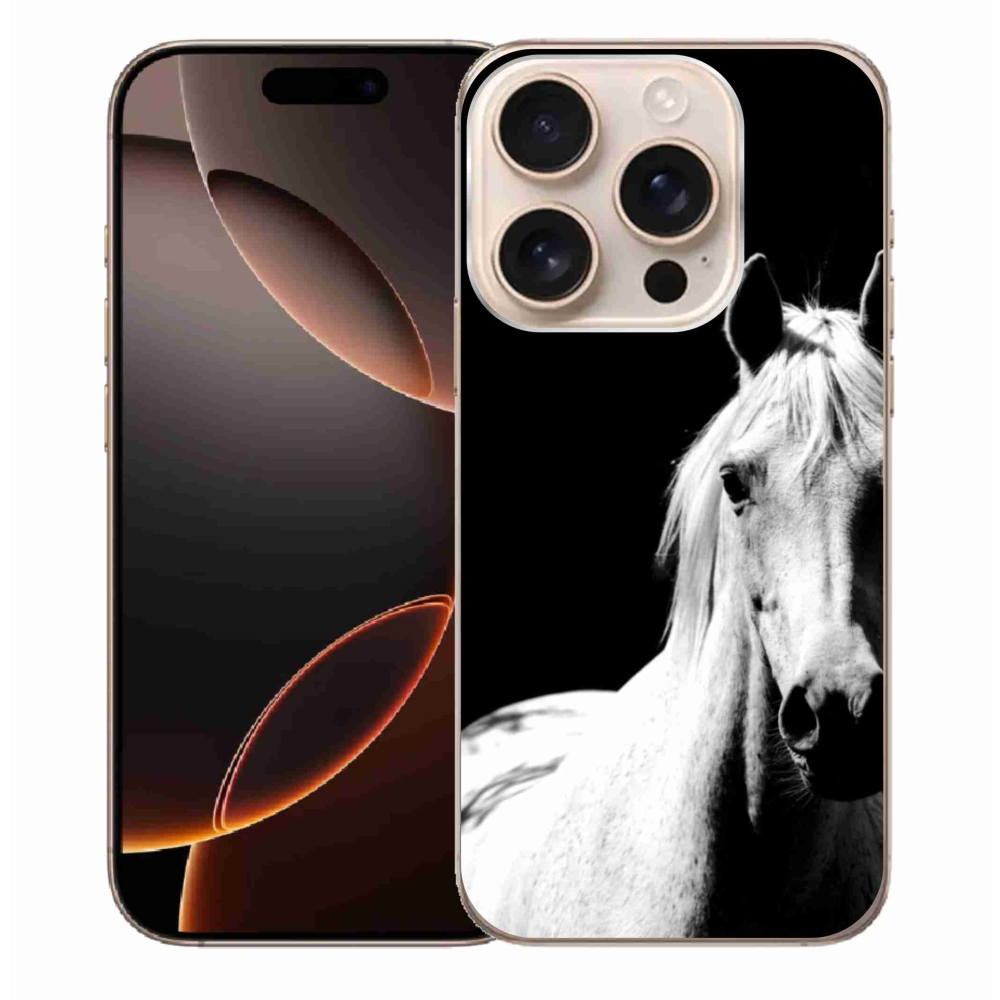 Gélový kryt mmCase na iPhone 16 Pro Max - biely kôň 5