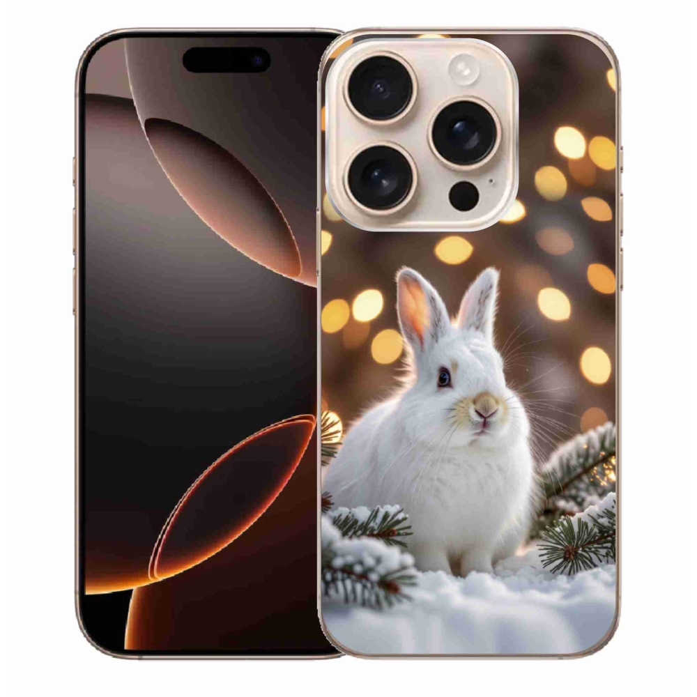 Gélový kryt mmCase na iPhone 16 Pro Max - biely zajac