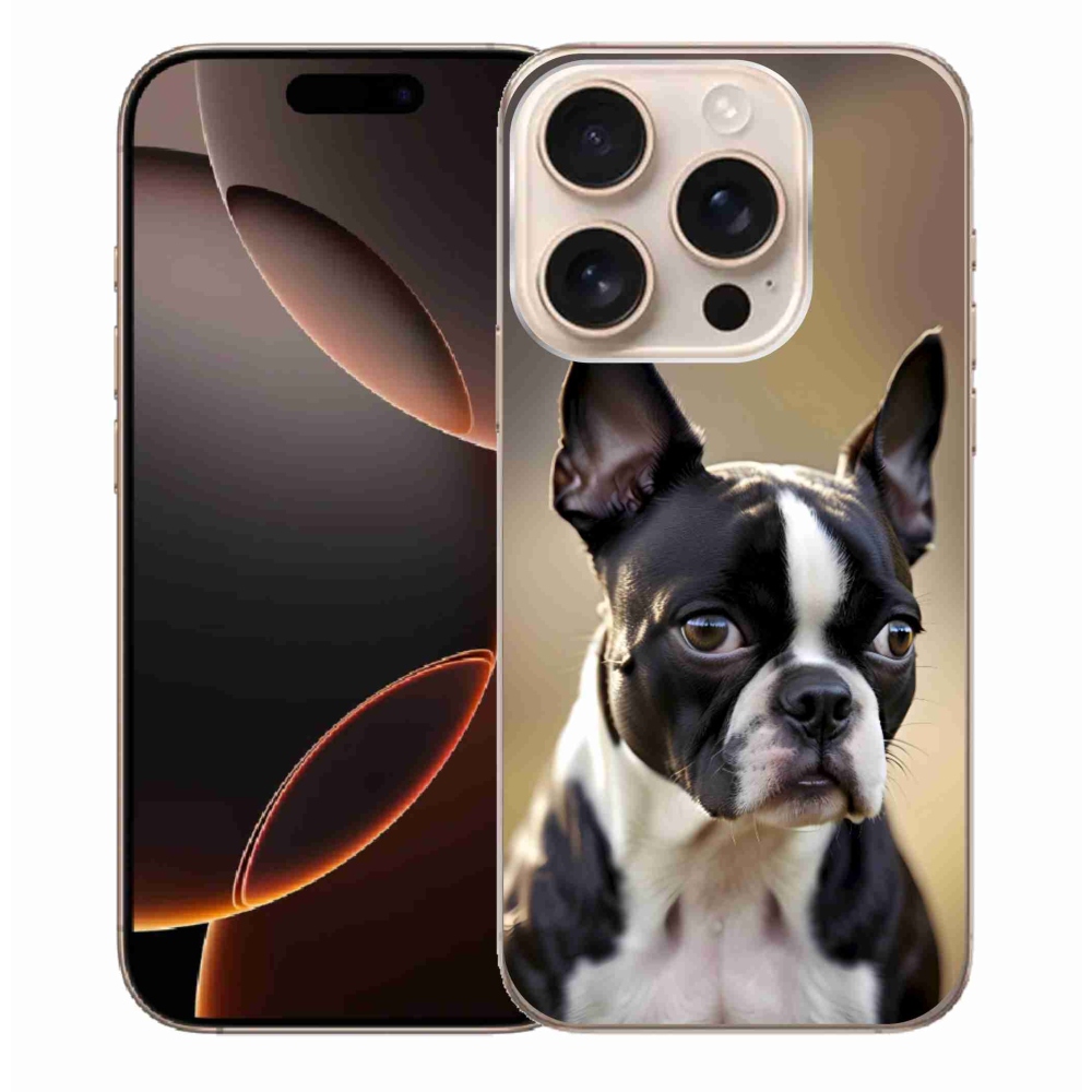 Gélový kryt mmCase na iPhone 16 Pro Max - bostonský teriér