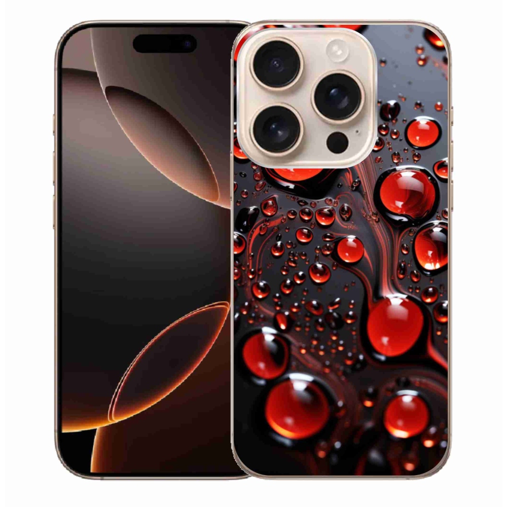 Gélový kryt mmCase na iPhone 16 Pro Max - červené kvapky 2
