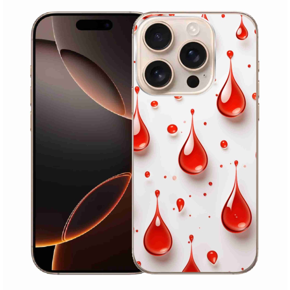 Gélový kryt mmCase na iPhone 16 Pro Max - červené kvapky
