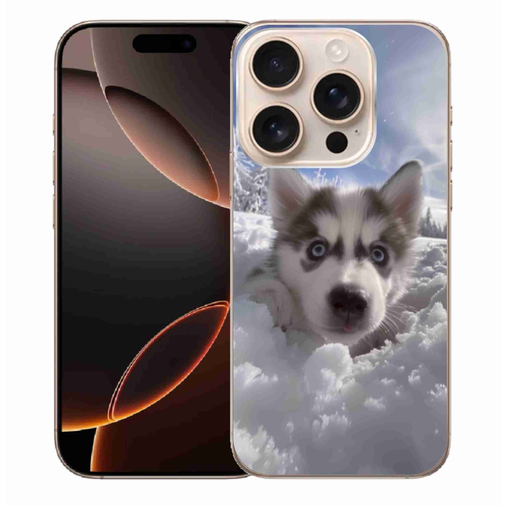 Gélový kryt mmCase na iPhone 16 Pro Max - husky v snehu