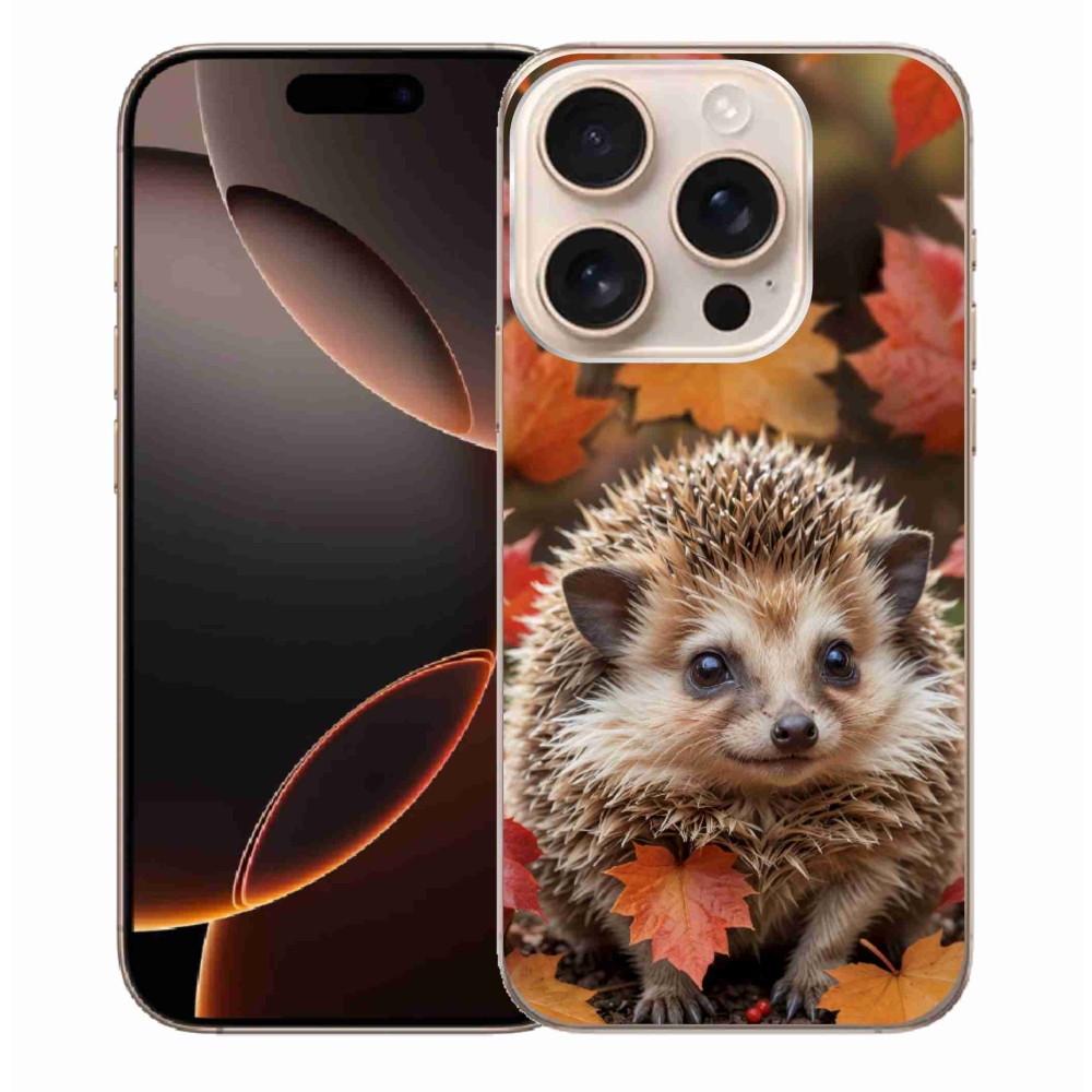 Gélový kryt mmCase na iPhone 16 Pro Max - ježko v lístia