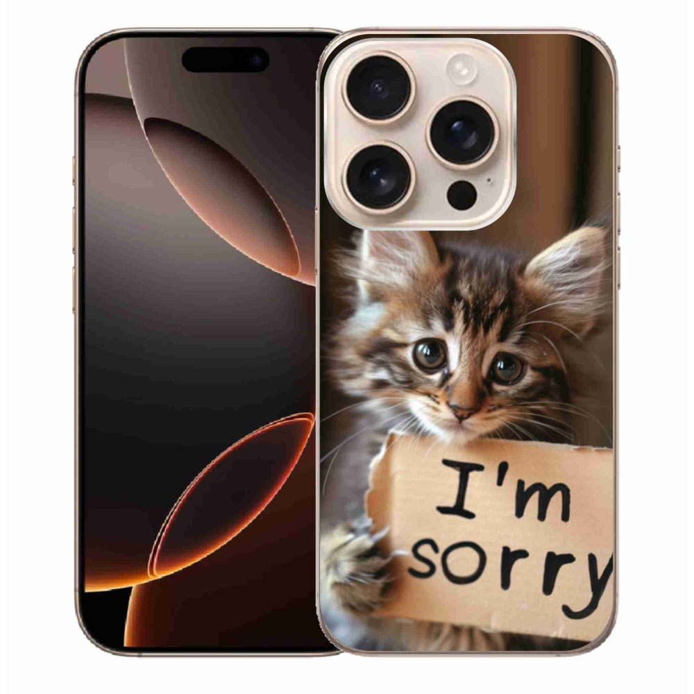 Gélový kryt mmCase na iPhone 16 Pro Max - mačacie ospravedlnenie