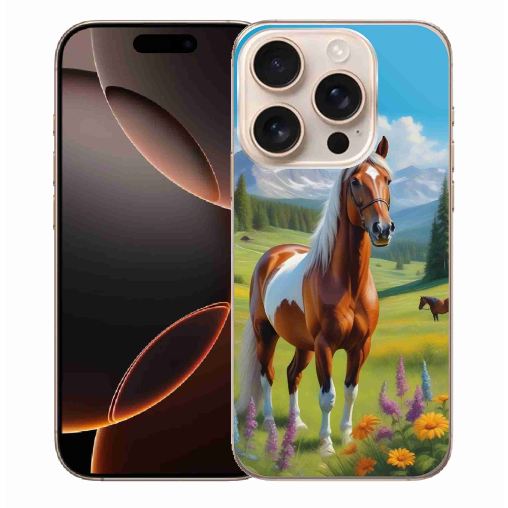 Gélový kryt mmCase na iPhone 16 Pro Max - kôň na lúke