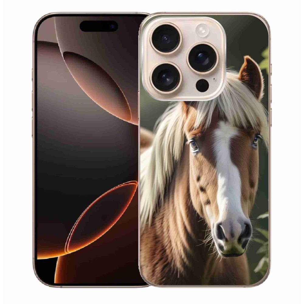 Gélový kryt mmCase na iPhone 16 Pro Max - kôň so svetlou hrivou