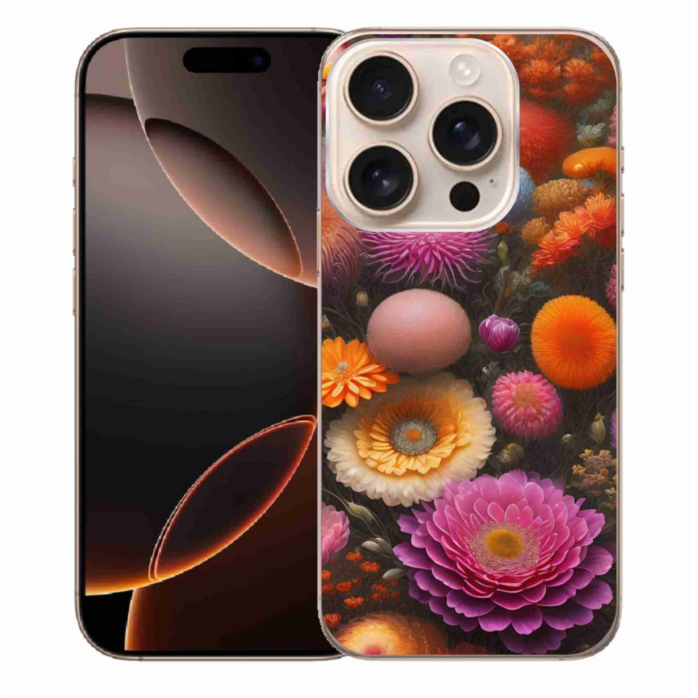Gélový kryt mmCase na iPhone 16 Pro Max - kvetinová kompozícia