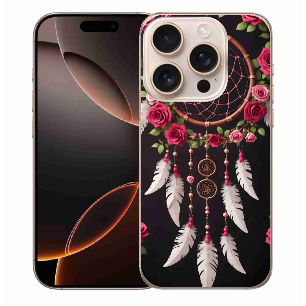 Gélový kryt mmCase na iPhone 16 Pro Max - lapač snov s ružami