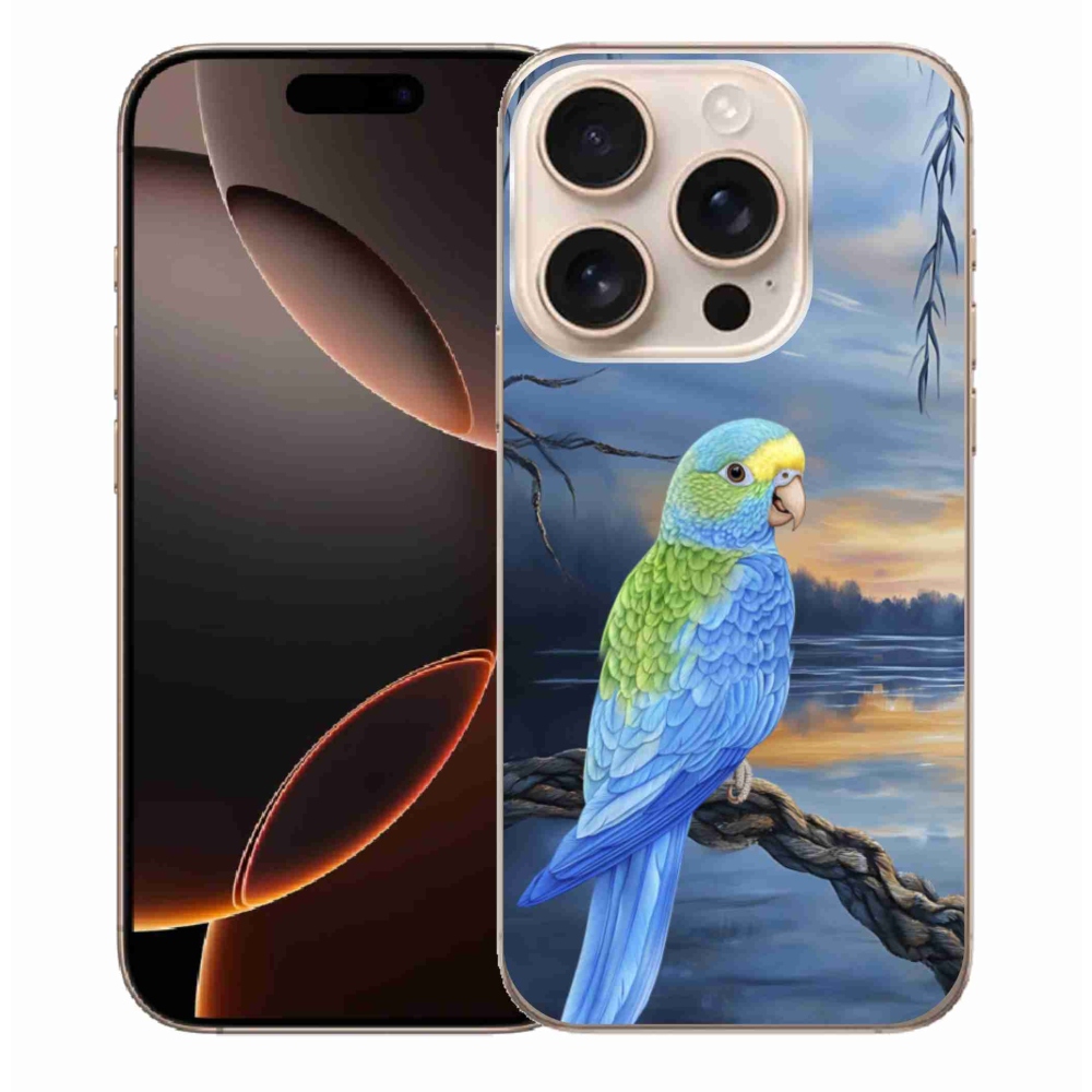 Gélový kryt mmCase na iPhone 16 Pro Max - modrý papagáj