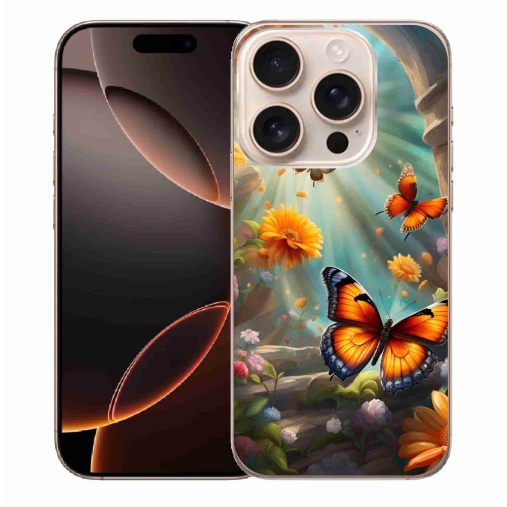 Gélový kryt mmCase na iPhone 16 Pro Max - motýlia záhrada 2