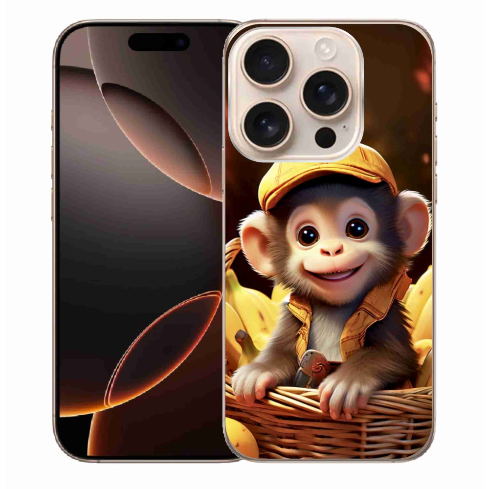 Gélový kryt mmCase na iPhone 16 Pro Max - opice v košíku