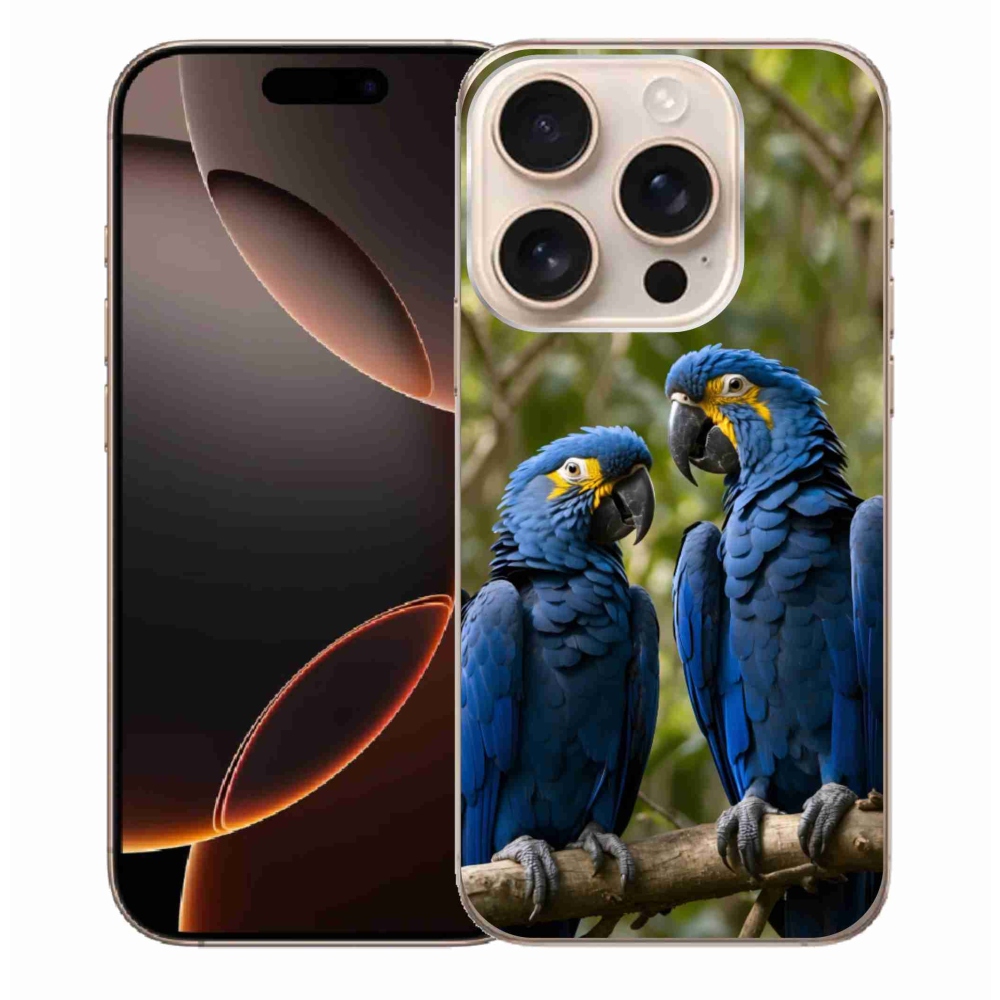 Gélový kryt mmCase na iPhone 16 Pro Max - papagájové duo