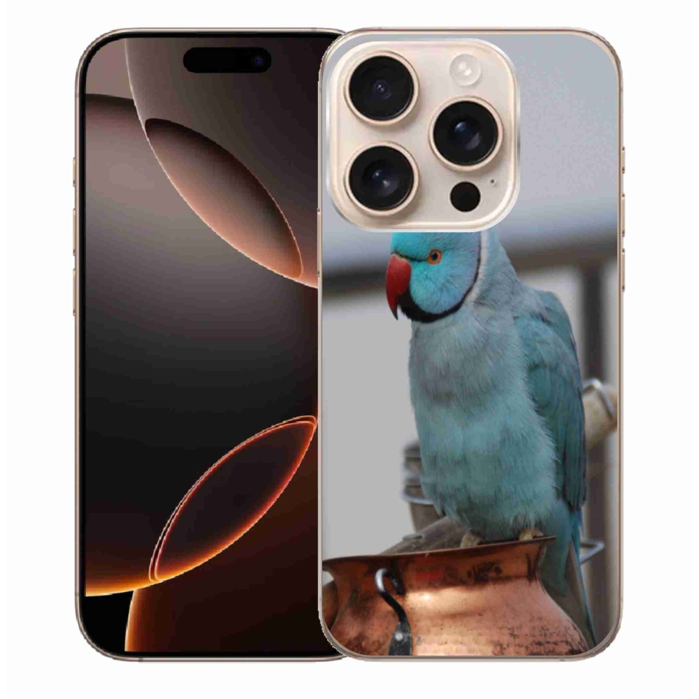 Gélový kryt mmCase na iPhone 16 Pro Max - papagáj alexander modrý