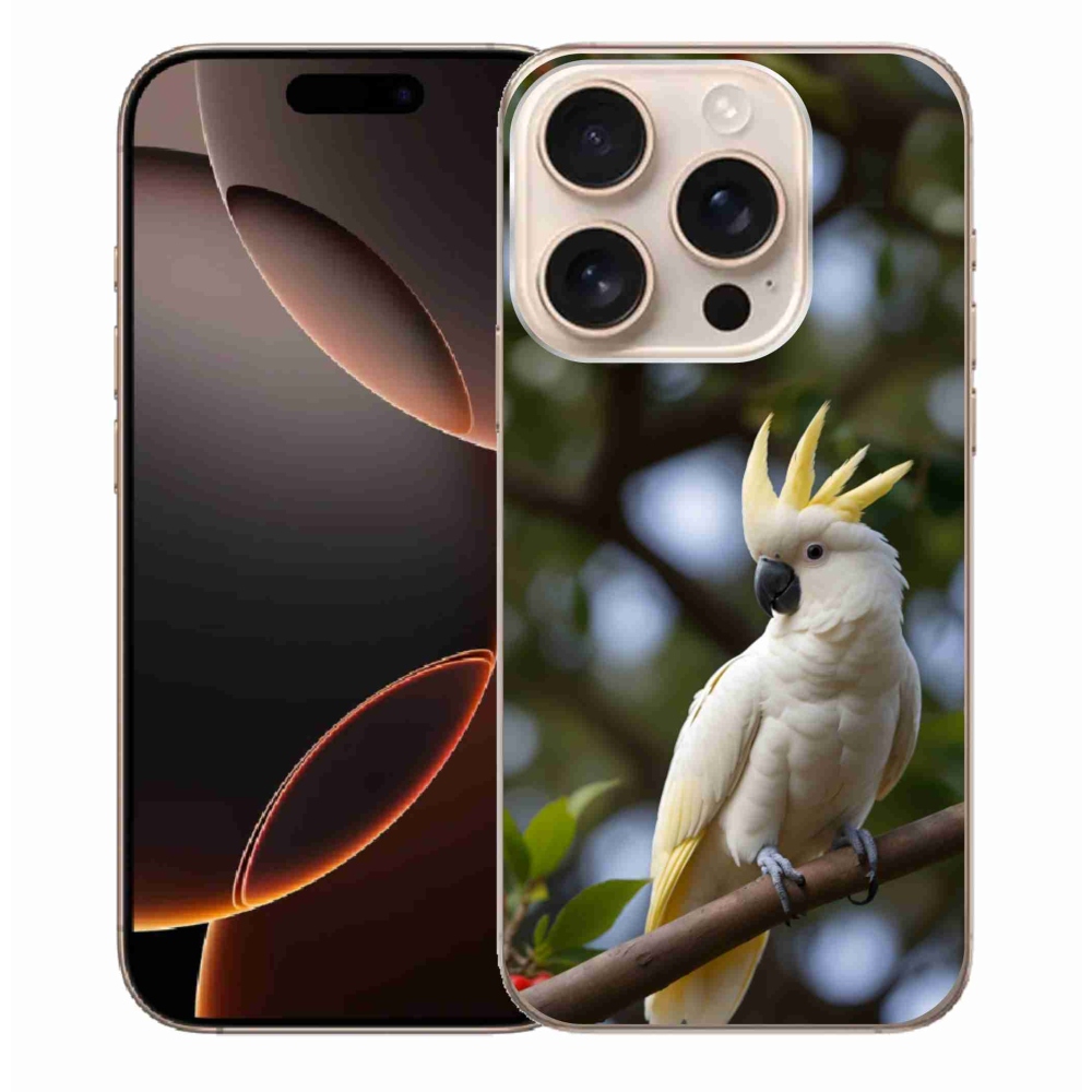 Gélový kryt mmCase na iPhone 16 Pro Max - papagáj kakadu 3