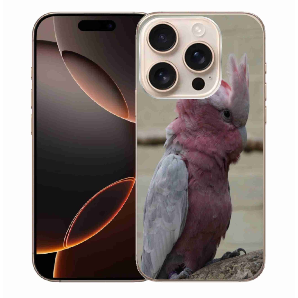 Gélový kryt mmCase na iPhone 16 Pro Max - papagáj kakadu ružový