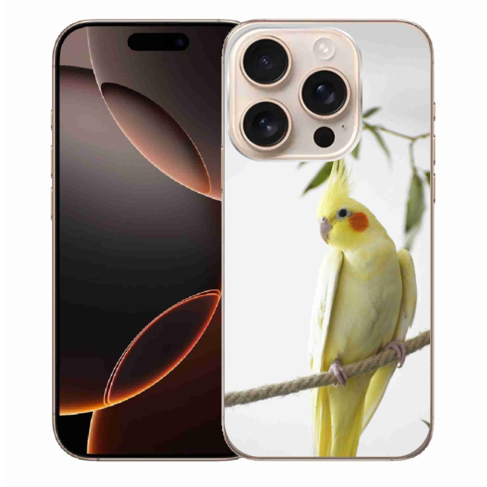 Gélový kryt mmCase na iPhone 16 Pro Max - papagáj korela chocholatá