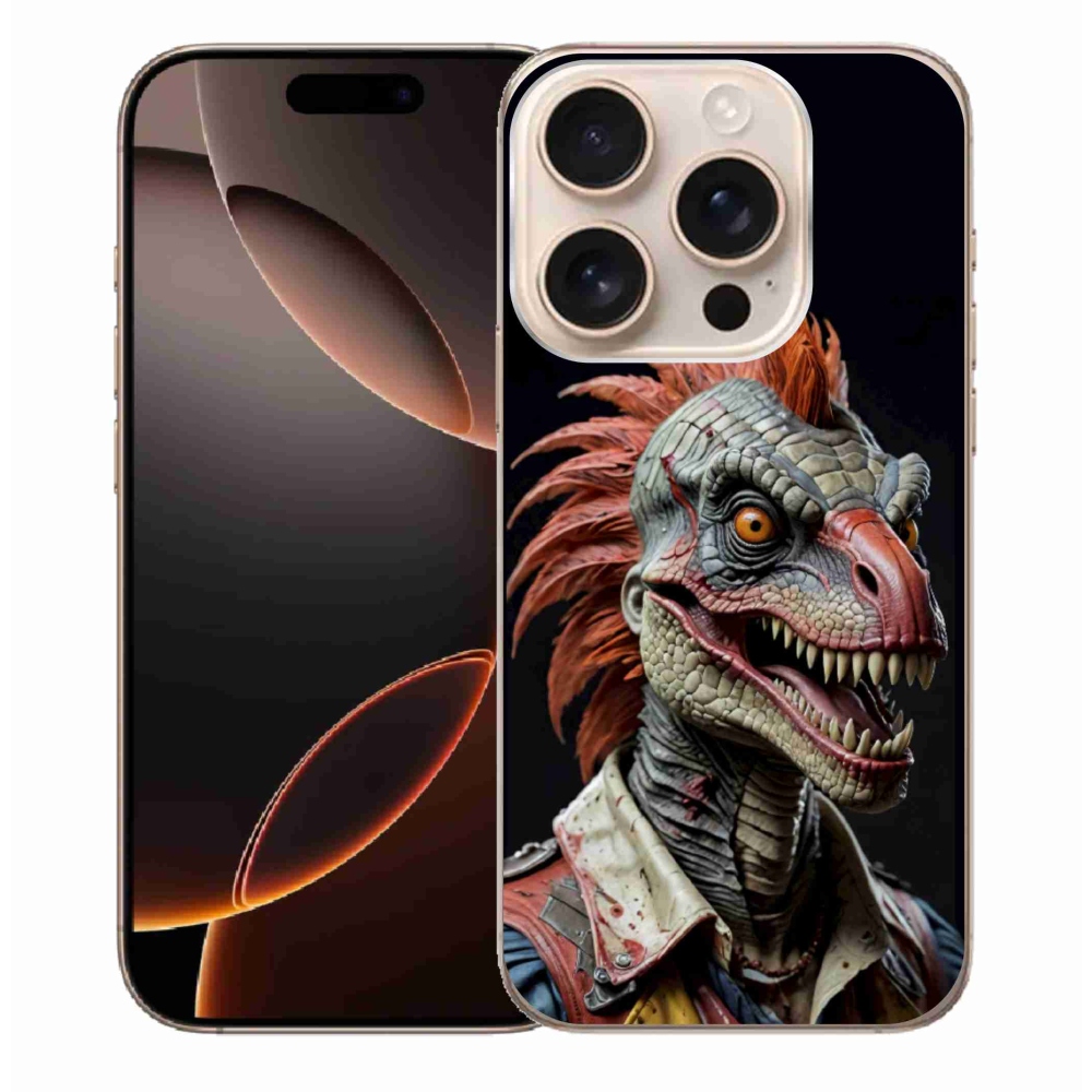 Gélový kryt mmCase na iPhone 16 Pro Max - punk dinosaurus