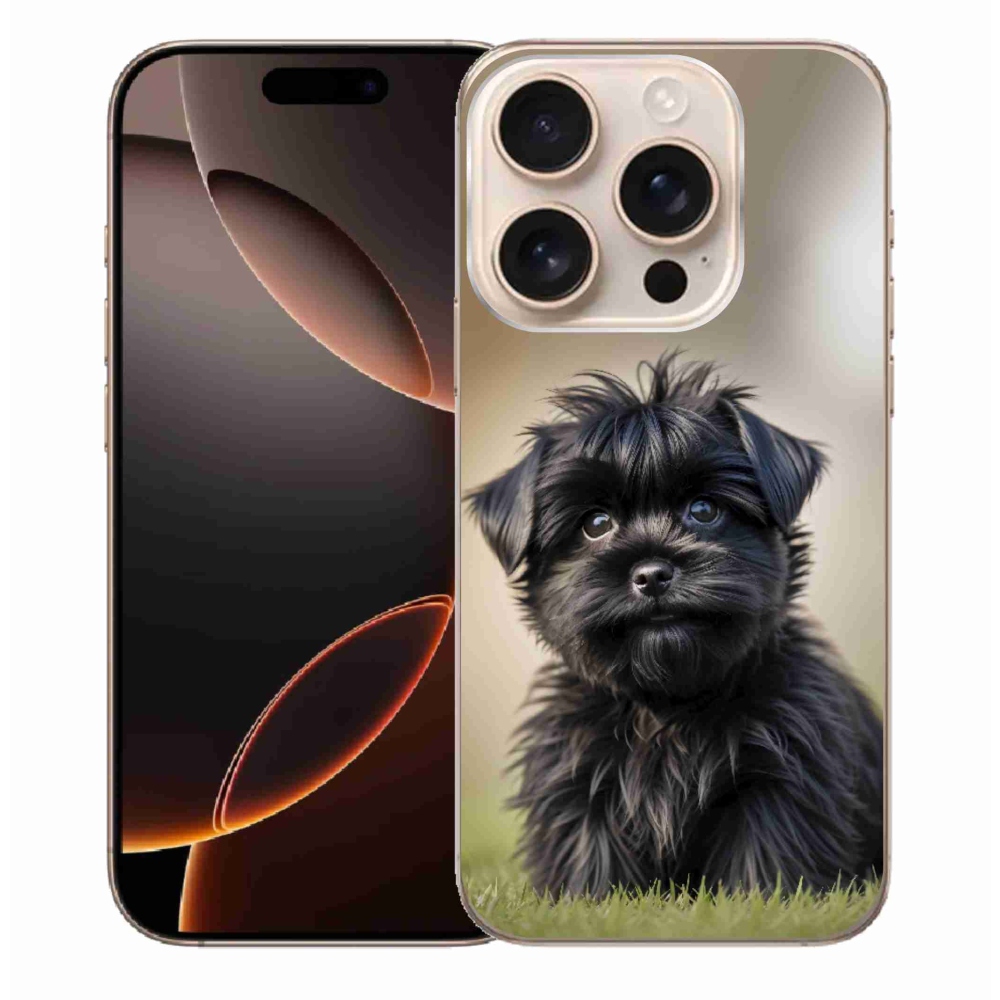 Gélový kryt mmCase na iPhone 16 Pro Max - roztomilý čierny psík