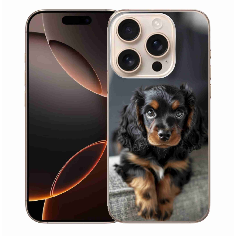 Gélový kryt mmCase na iPhone 16 Pro Max - roztomilý dlhosrstý jazvečík