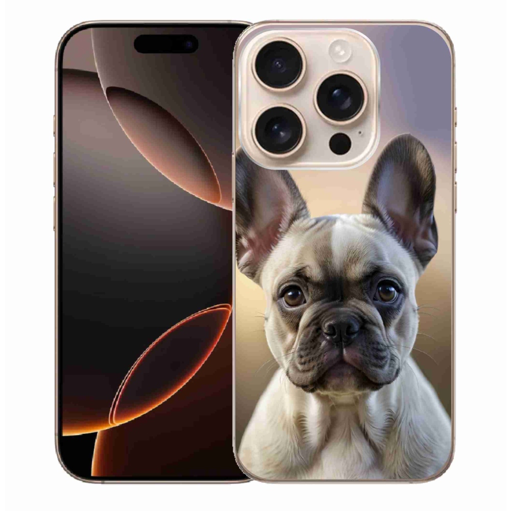 Gélový kryt mmCase na iPhone 16 Pro Max - roztomilý francúzsky buldoček