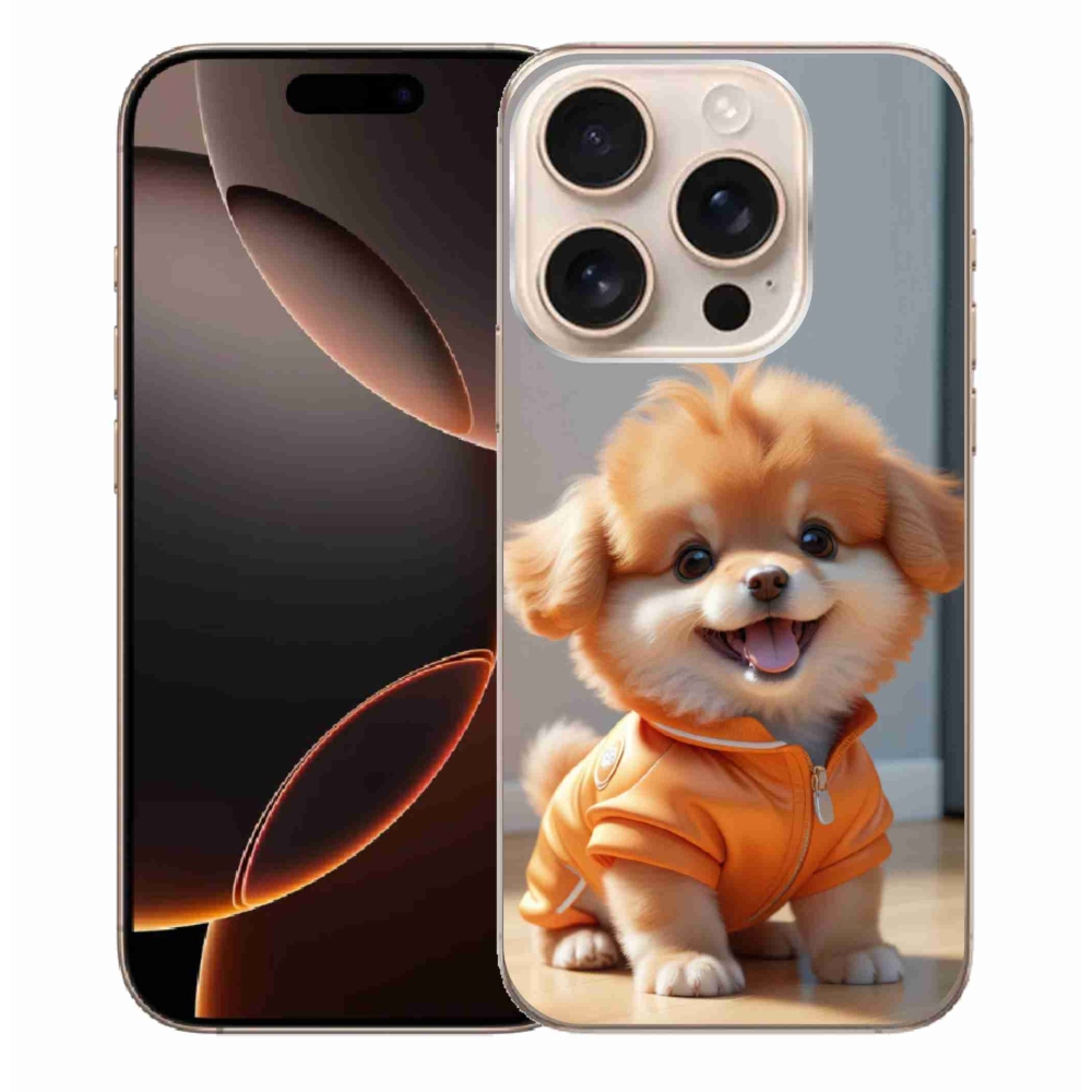 Gélový kryt mmCase na iPhone 16 Pro Max - roztomilý pomeranian v mikine